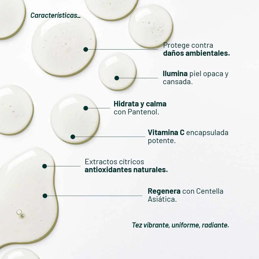 Textura sedosa del sérum iluminador Radianc con efecto radiante inmediato y sensación fresca al aplicar