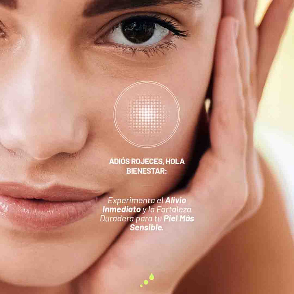 Extractos calmantes y textura ligera del sérum Riz Calm de Aetheria, ideal para suavizar irritación y restaurar la barrera cutánea