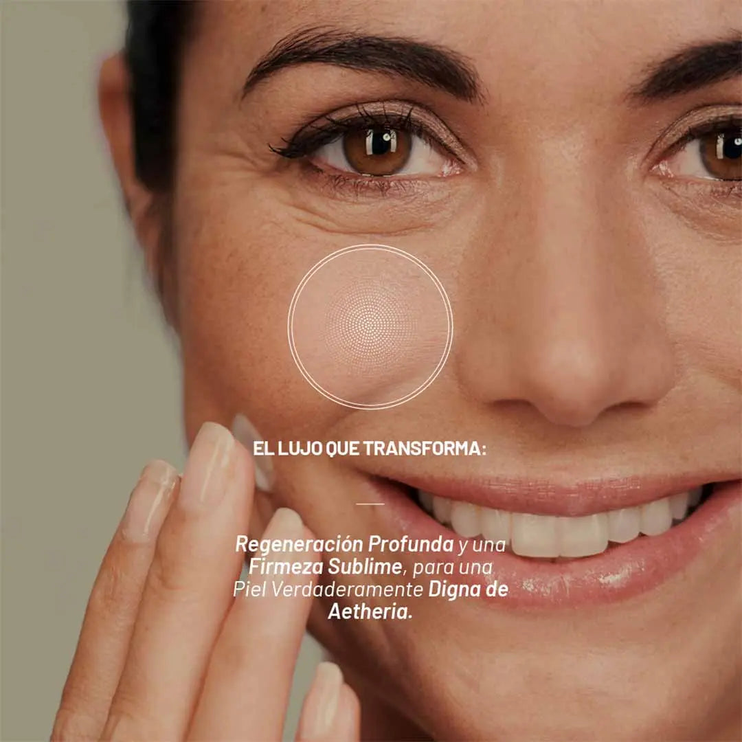 Aetheria Péptide d’Or sérum lujo antiedad con oro y plata coloidal, extractos botánicos y vitamina E para piel más firme y radiante