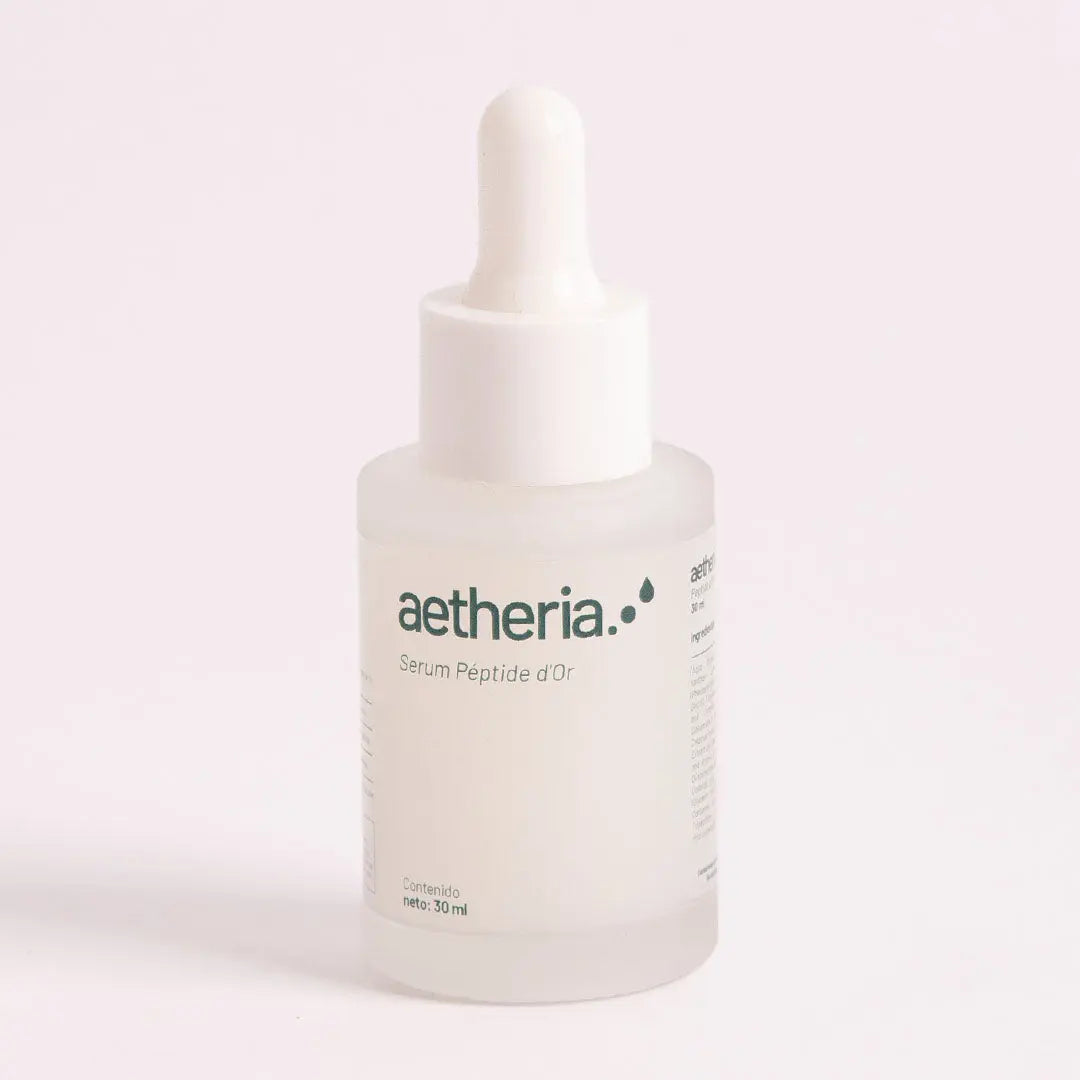 Sérum antiedad Aetheria Péptide d’Or con péptidos y oro coloidal para rejuvenecer, reafirmar y aportar luminosidad